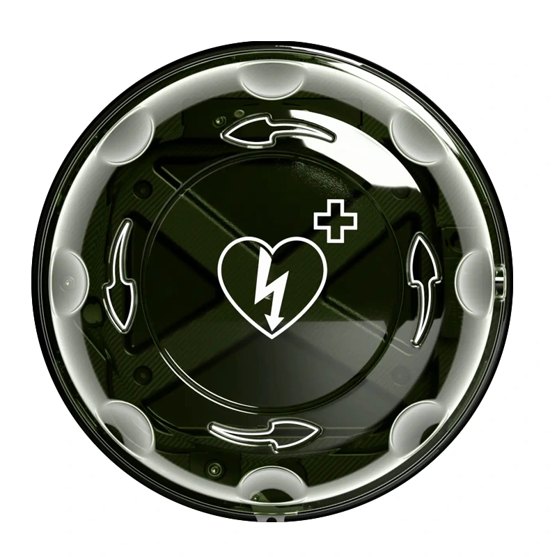 [10.0305.011] Indoor AED-Wandkasten Rotaid Solid Plus, transparentes grün mit Alarm